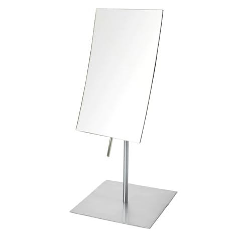 JERDON Rectangular Makeup Mirror with 3X Magnification and Nickel Finish