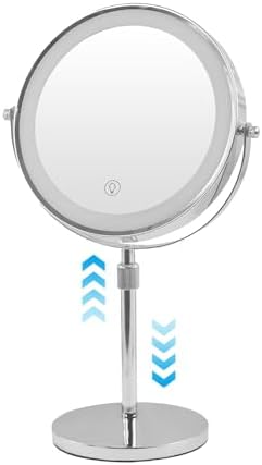 Cheating-Proof Makeup Mirror 10x Magnification 8-inch Height Adjustable 360 Rotatable