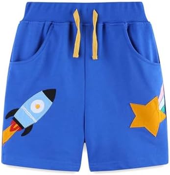 Summertime Cartoon Kids Boys Shorts with Pocket Durable Comfortable