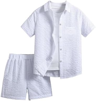 boys casual shirt shorts set