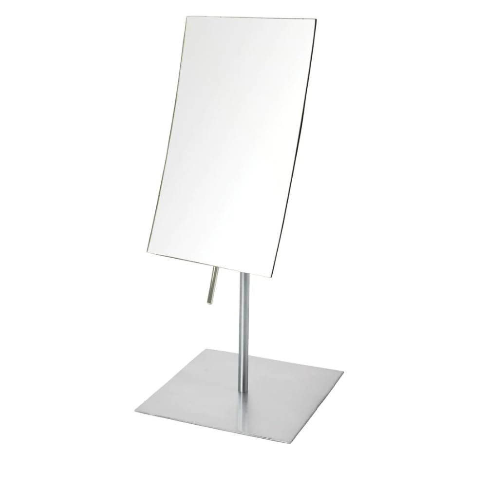 JERDON Rectangular Makeup Mirror with 3X Magnification and Nickel Finish