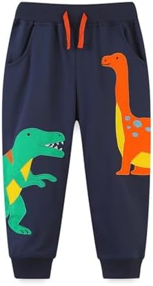 Cute Dinosaur Print Boys Sweatpants for Active Play