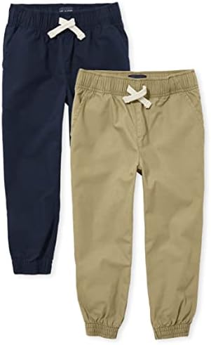The Childrens Place Boys Stretch Pull on Jogger Pants - 2-Pack