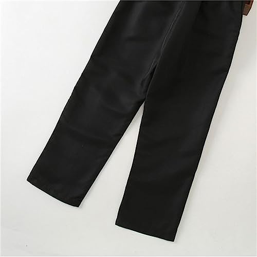 Kids Boys Black Spring Trousers Loose Fit Casual Pants