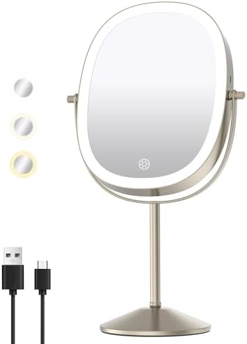 oval makeup mirror with lights for travel