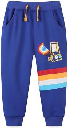 Irsutey Toddler Boys Cotton Rainbow Print Active Jogger Pants