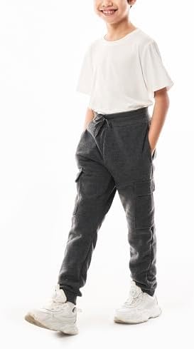 Boys 3-Pack Fleece Jogger Pants with Cargo Pockets