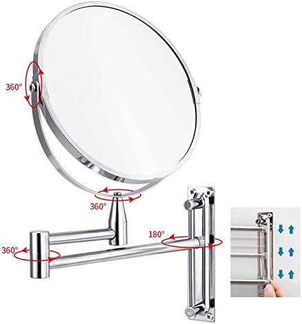 3X Magnifying Wall Mounted Makeup Mirror with Swivel Arm
