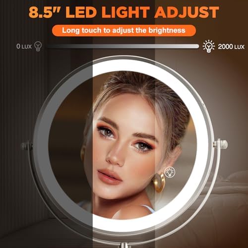 VORREMIRR Wall-Mounted Makeup Mirror with 360 Swivel 15X Magnification