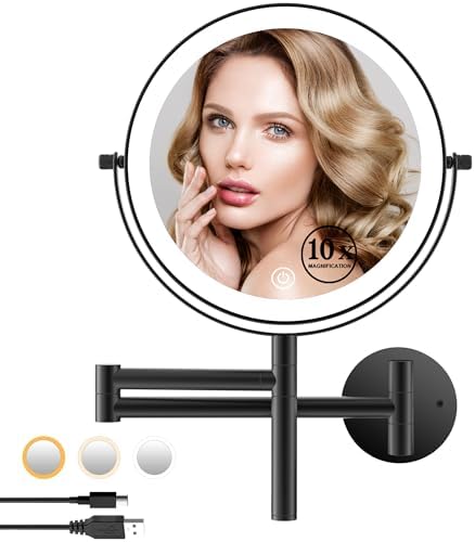 8 Inch Wall Mounted Makeup Mirror with Handle