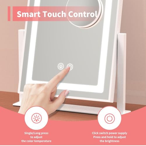 Makeup Mirror with Lights 360 Rotation 5 Magnification Vanity Mirror