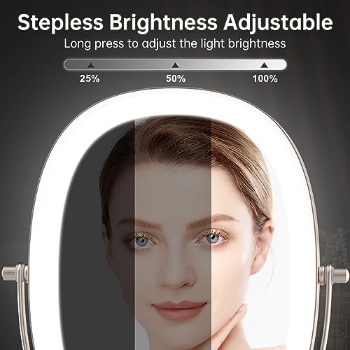 oval makeup mirror with lights for travel