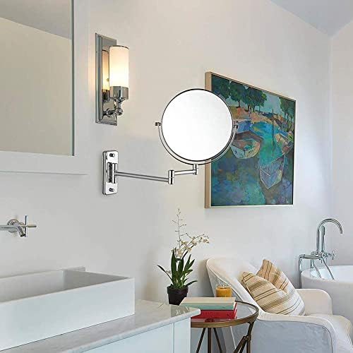 Wall-Mounted Makeup Mirror 10X Magnification Two-Sided Swivel Design