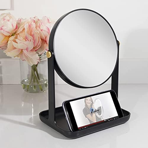 Zadro 7-inch Round Makeup Mirror with 5X 1X Magnifying Glass