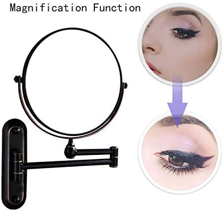 -wall mounted dual-sided makeup mirror