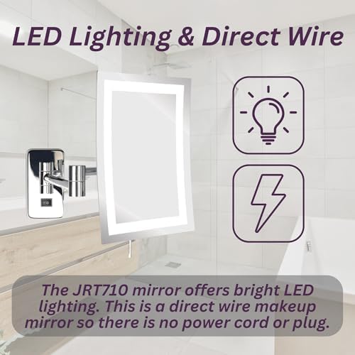 5X Magnifying Wall-Mounted LED Makeup Mirror Chrome