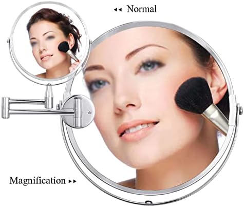 8 Inch Wall Mounted Mirror With Swivel Extendable Arm