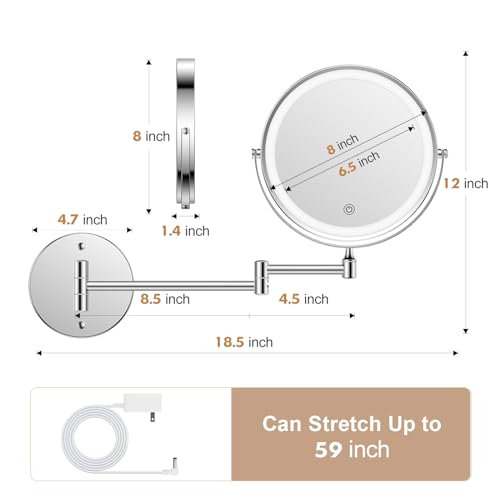 FASCINATE Rechargeable Extendable Makeup Mirror