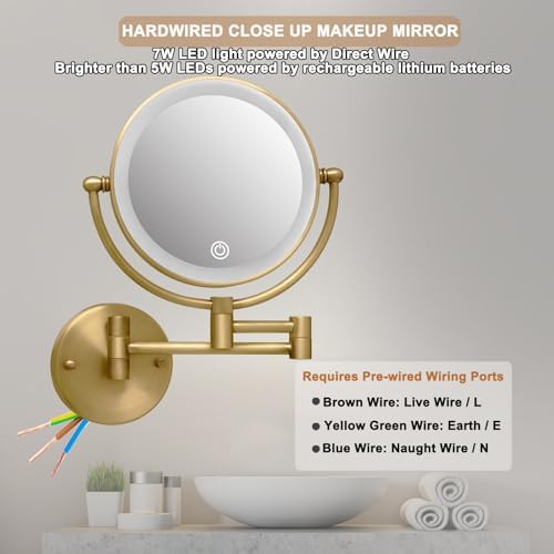Wall-Mounted Makeup Mirror with 7W Light