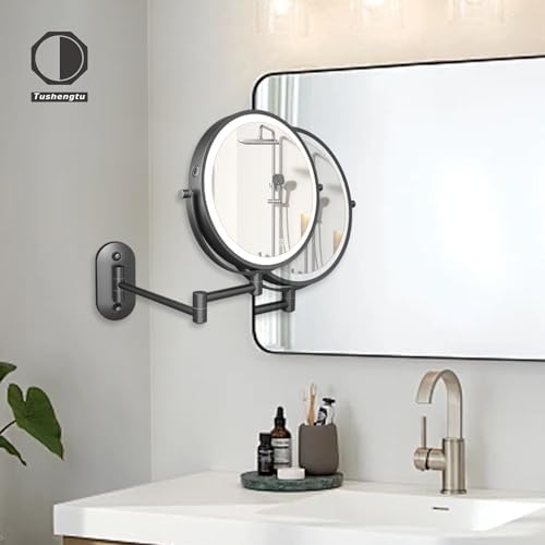 8 Inch Rechargeable Wall Mounted Makeup Mirror With Lights