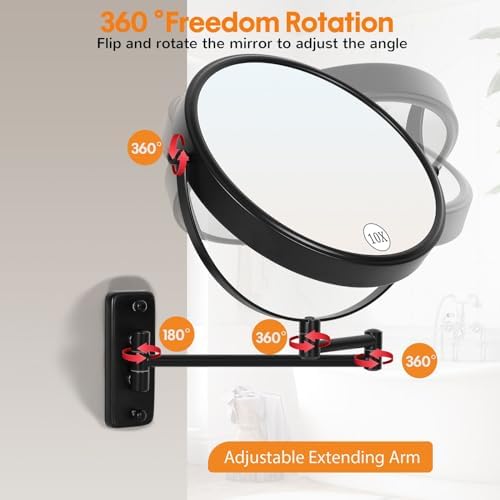 Professional 1X10X Double-Sided Magnifying Mirror for Make-up USPS