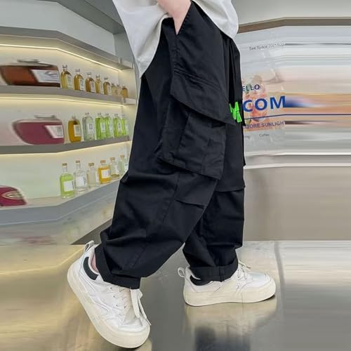 Boys Cargo Jogger Pants with Pockets and Elastic Waistband