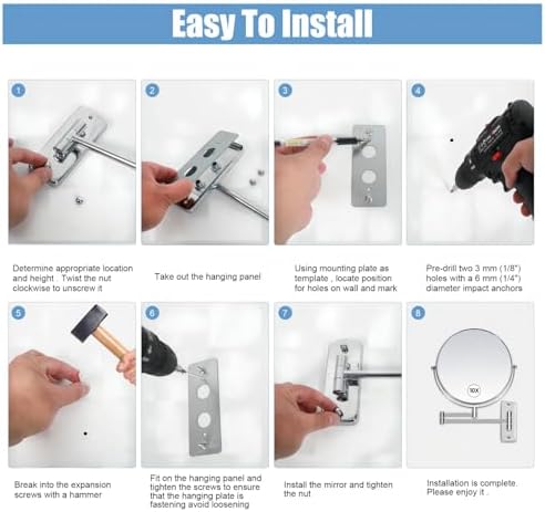 9-inch Wall-Mounted Magnifying Mirror