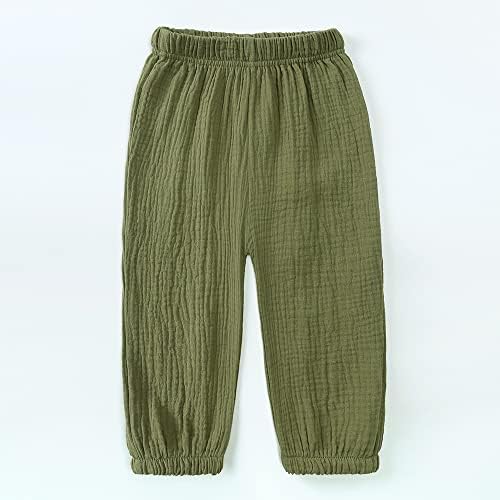 ZFTTZYMX Unisex Kids Cotton Linen Long Pants 3Packs