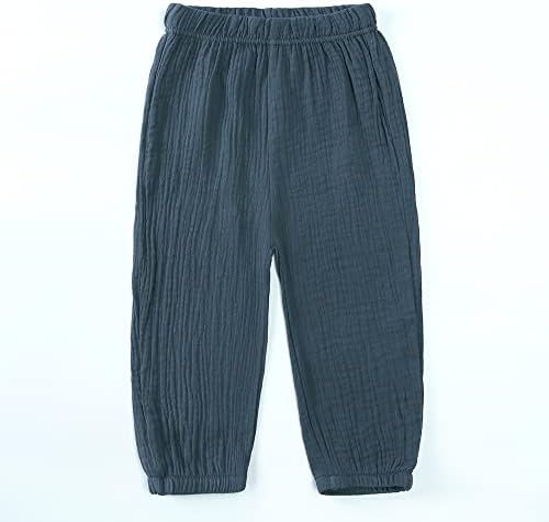 ZFTTZYMX Unisex Kids Cotton Linen Long Pants 3Packs