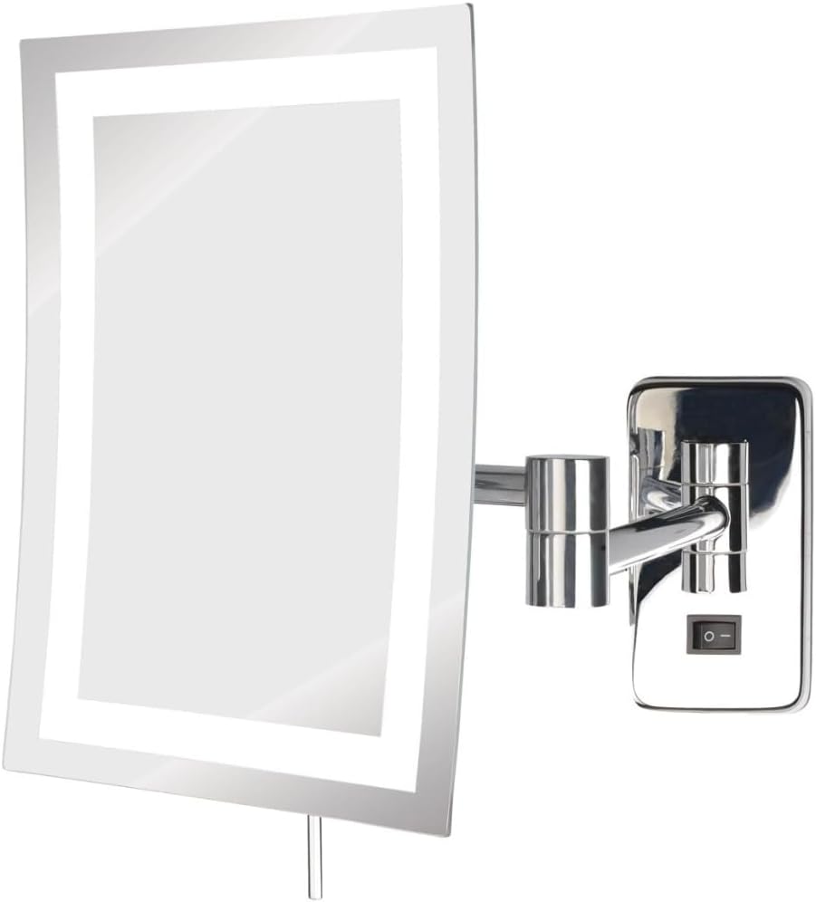 5X Magnifying Wall-Mounted LED Makeup Mirror Chrome