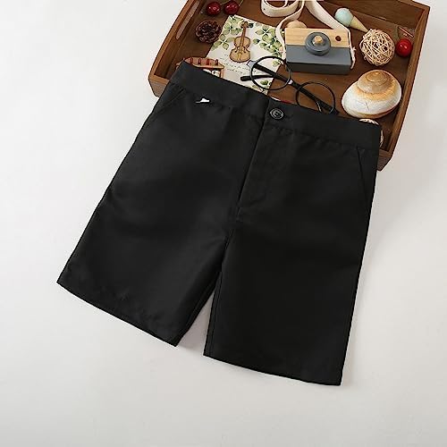 Black Stretch Chino Shorts for Boys - Premium Performance Stretch-fit