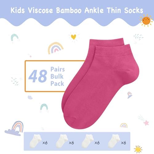 Kids Viscose Bamboo Ankle Socks for Boys Stretchy Soft