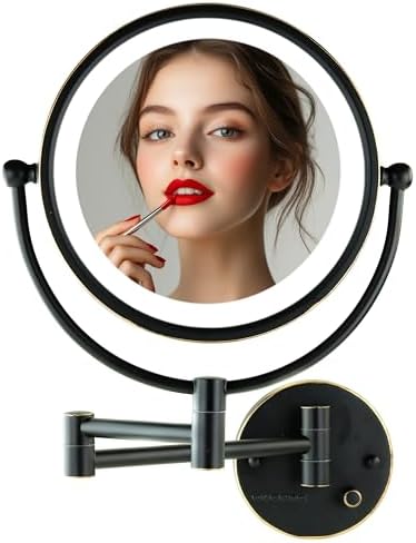 OVENTE 9 Inch Lighted Wall Mount Makeup Mirror
