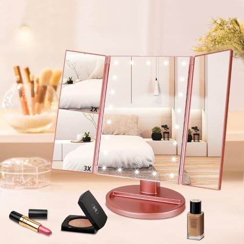JAMIEWIN 3-in-1 Lighted Makeup Mirror