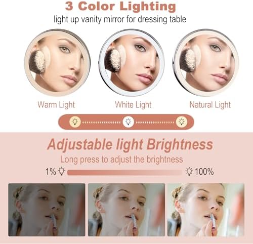 8 Inch Rechargeable Wall Mounted Makeup Mirror With Lights