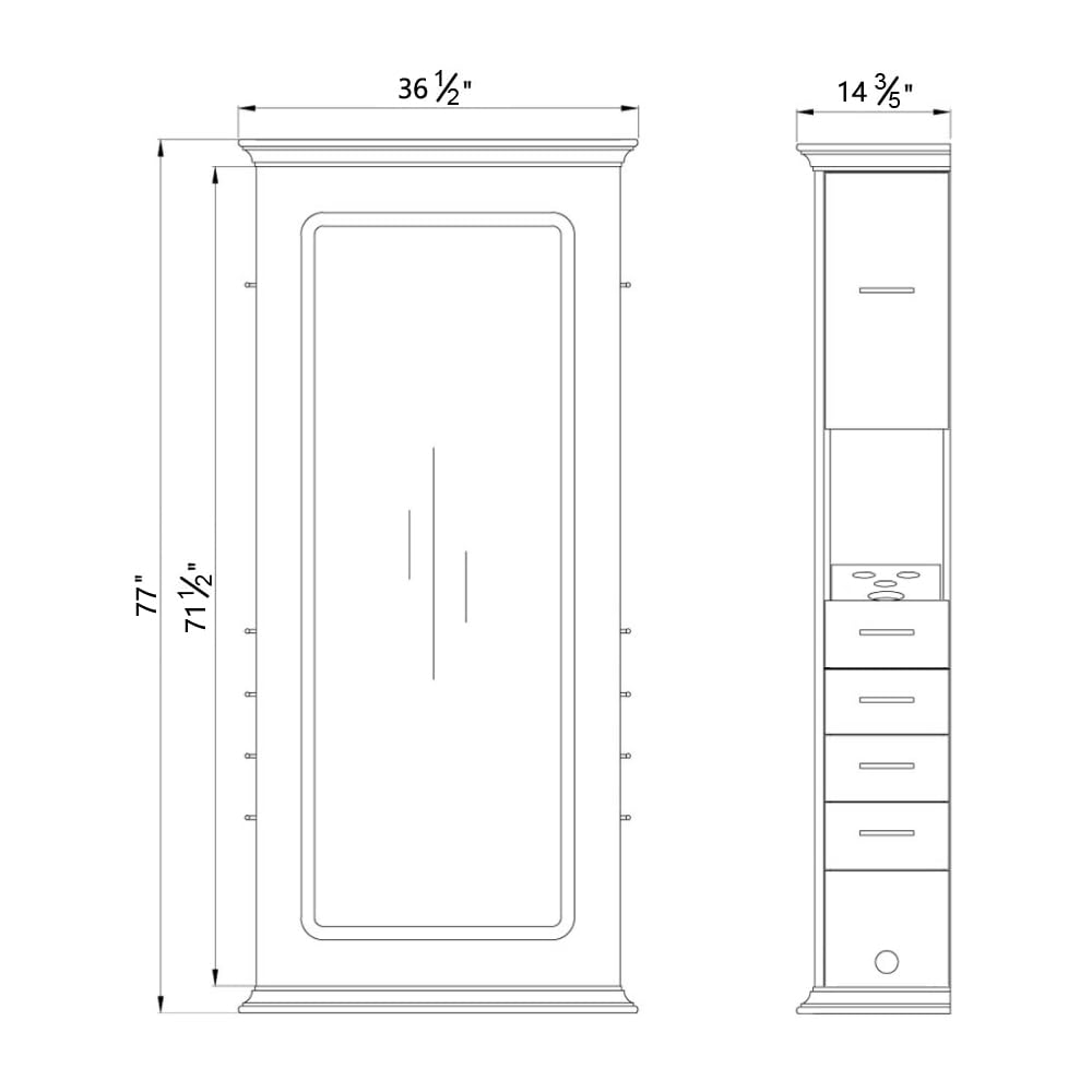 Dir Beauty Salon Single-Sided Led Styling Mirror Adonis