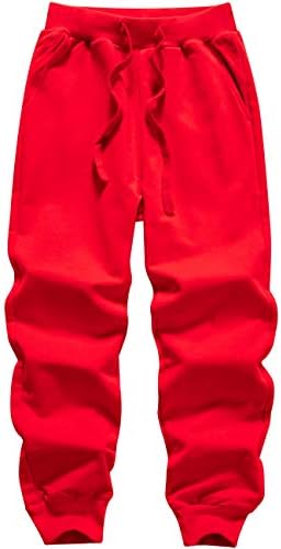 Boys Solid Color Drawstring Cotton Sweatpants Jogger Pants