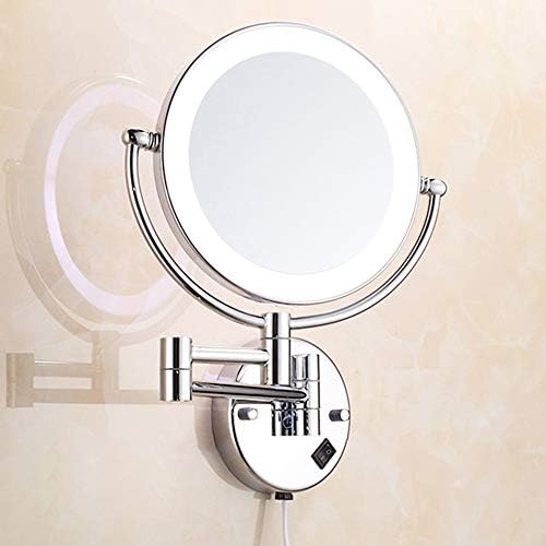 LCARY 9-Inch Wall-Mounted Makeup Mirror with LED Light 3X Magnification