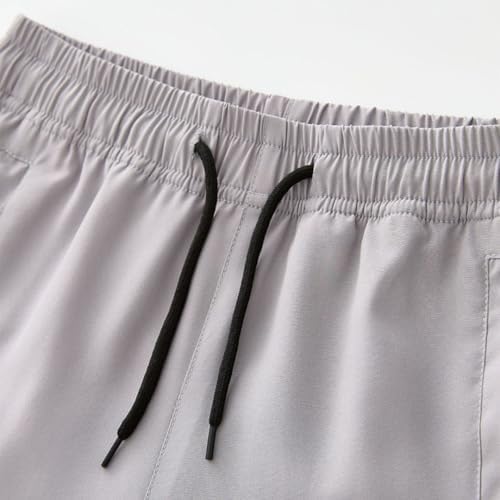 boys quick-dry athletic shorts set with zipper pockets and ajustable waistband