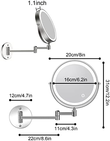 Elegant 8 Double-Sided Rechargeable Makeup Mirror