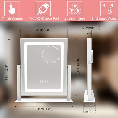 Makeup Mirror with Lights 360 Rotation 5 Magnification Vanity Mirror