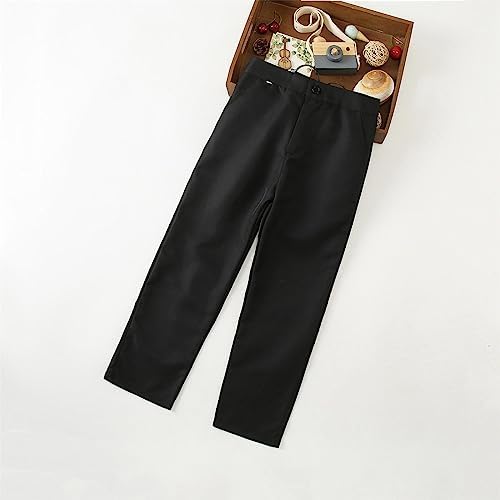 Kids Boys Black Spring Trousers Loose Fit Casual Pants
