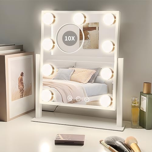 9-Bulb Makeup Mirror with Touch Control