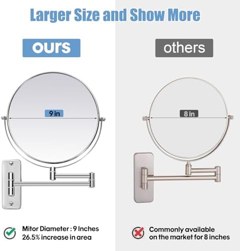 9-inch Wall-Mounted Magnifying Mirror