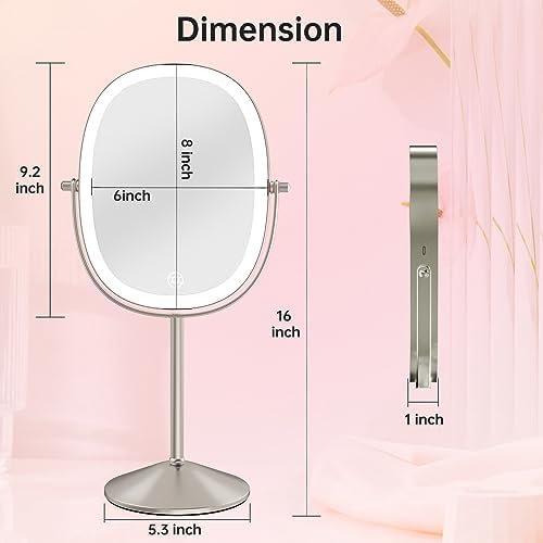 oval makeup mirror with lights for travel
