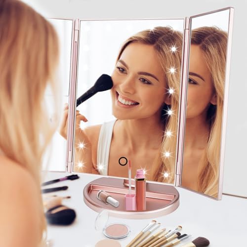 JAMIEWIN 3-in-1 Lighted Makeup Mirror
