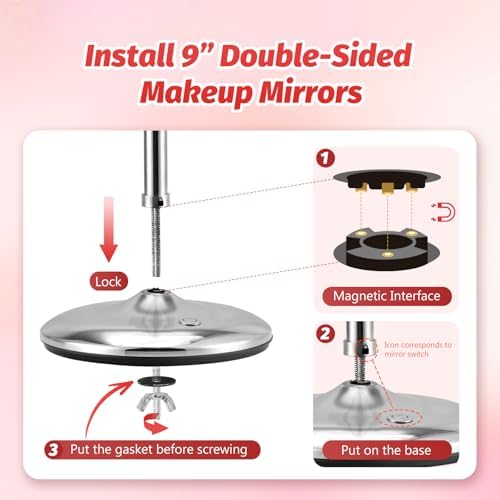 9 Magnifying Makeup Mirror with Light 1X10X