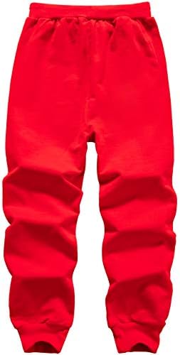 Boys Solid Color Drawstring Cotton Sweatpants Jogger Pants