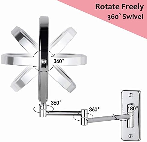 wall-mounted makeup mirror - 3x magnification