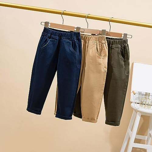 Toddler Boys Khaki Cargo Pants for School and Hiking